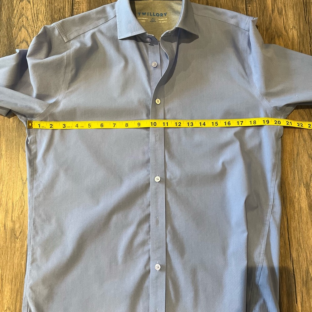 Twillory Performance Dress Shirt Blue Size Medium